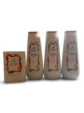 Dove Limited Edition Cinnamon Pumpkin Pie: 3 Body Washes-20 fl oz & 4-Beauty Bar